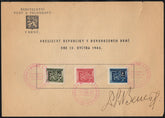 Czechoslovakia 1945 Stamp Sheet Signed by President Edvard Benes